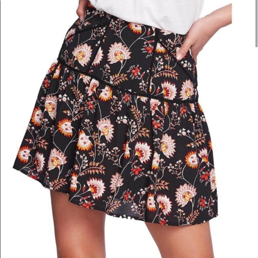 1. State Floral Mini Flounce Skirt NWT